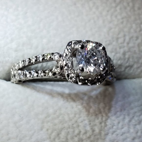 14K white gold diamond ring - Picture 4 of 11